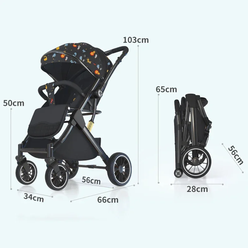 China Factory Hot Sale Foldable Lightweight Baby Stroller Two-way Push Cart for Travel on Plane