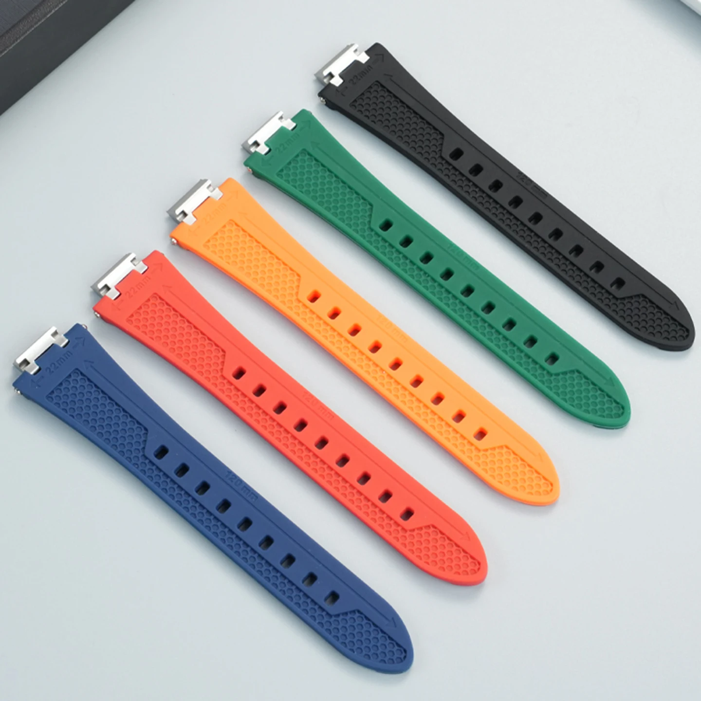 حزام ساعة سيليكون لساعة موريس لاكروا أيكون AI6008 6038 AI6058 AI1008 AI6007 سوار معصم رجالي برأس معدني من الفولاذ #3