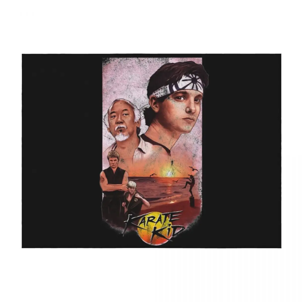 

Karate kid design Throw Blanket Flannels Sofa Throw Hairys Hair Blankets