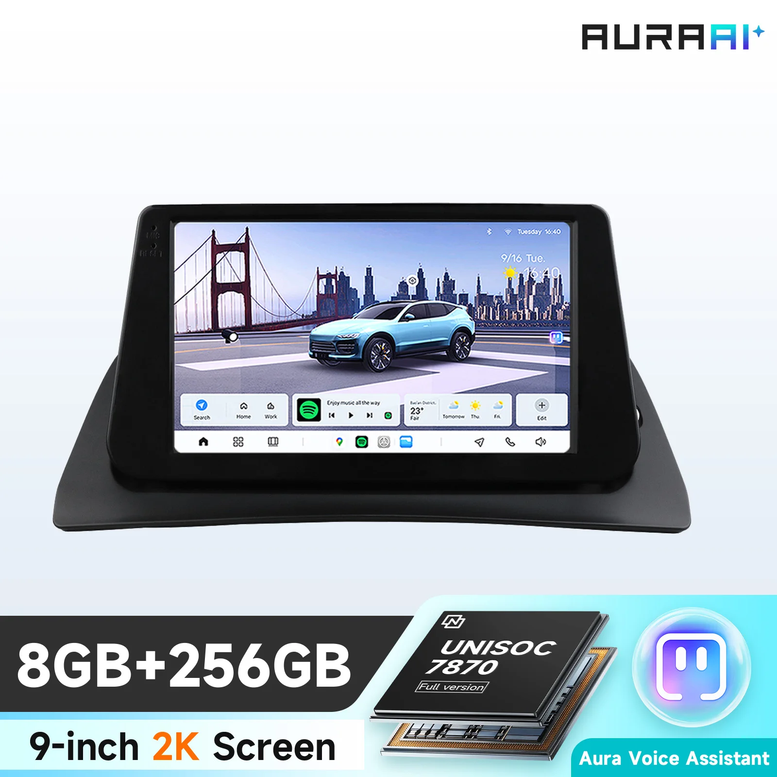 Autoradio Android 8 cœurs 8+256 Go pour Renault Kangoo 2009-2018 Carplay ADAS 360 °   Système audio intelligent 2K avec navigation GPS par caméra