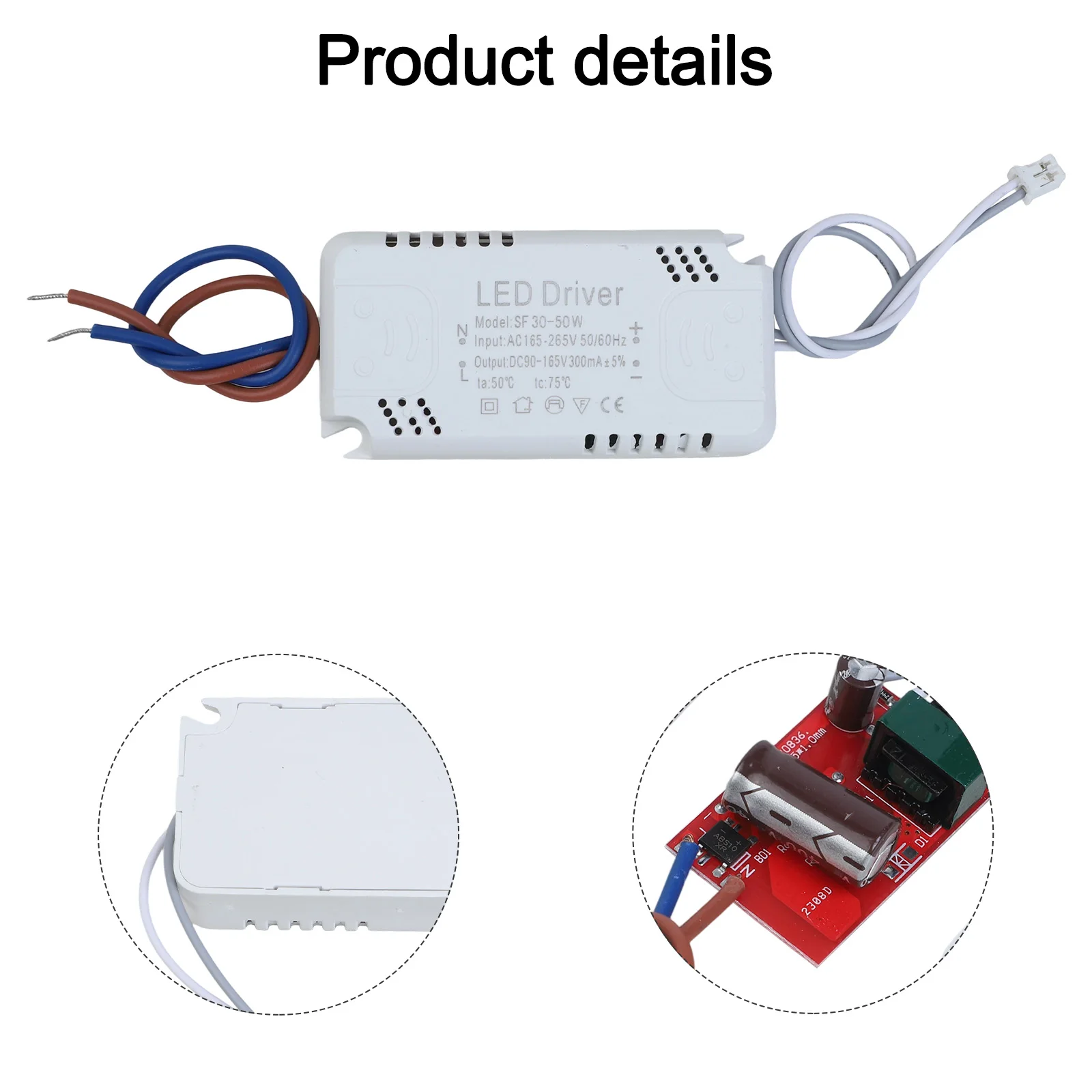 30-50W LED Lamp Driver Power Transformer With Short Circuit For Protection Function For Downlights, Ceiling Lights, Panel Lights