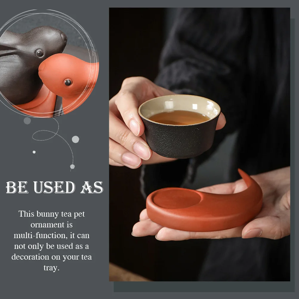 

1Set Rabbit-Shaped Tea Pet Ornament Premium Purple Clay Chic Bunny Statue for Tearoom Living Space Decor Unique Gift