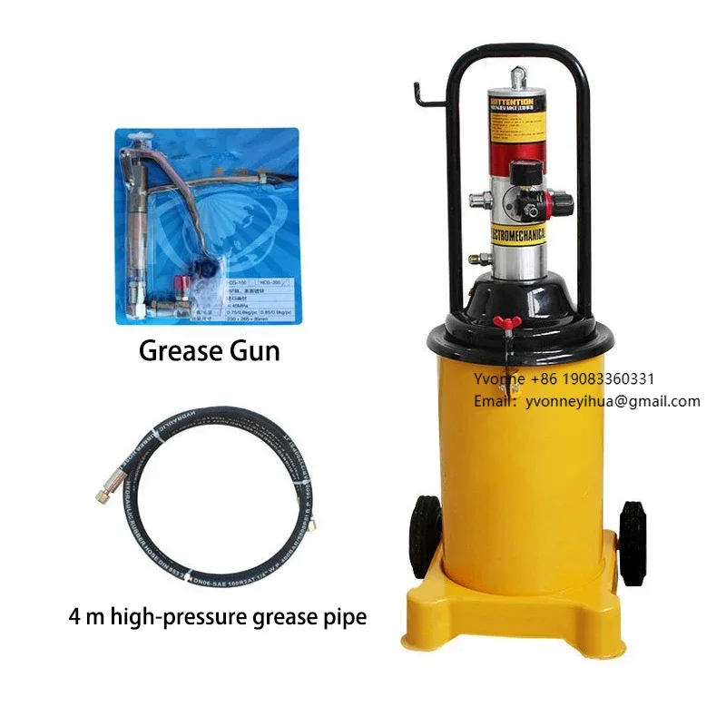

High Pressure Pneumatic Grease Pump 12L Air Operated Bucket Grease Pump With Grease Gun