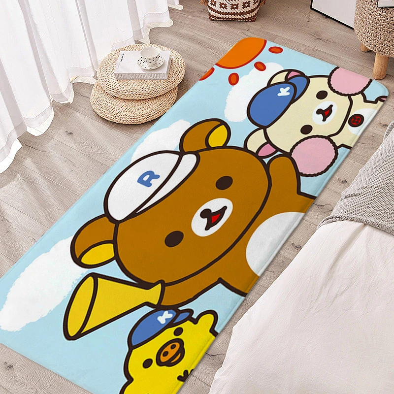 Carpet Kids Room R-Rilakkumas Cute Cartoon Digital Print Children's Bedroom Rug Doormat Entrance Door Living Room Bathroom Mat