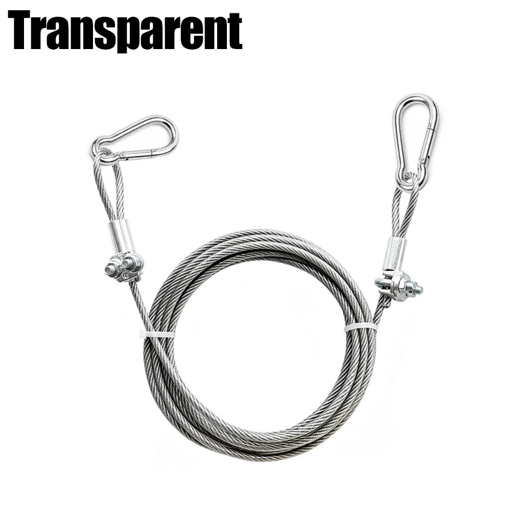 3mm 4mm Stainless Steel Wire Rope Kit with Aluminum Sleeve Wire Rope Clip Spring Buckle for Clothesline and Dog Walking Rope