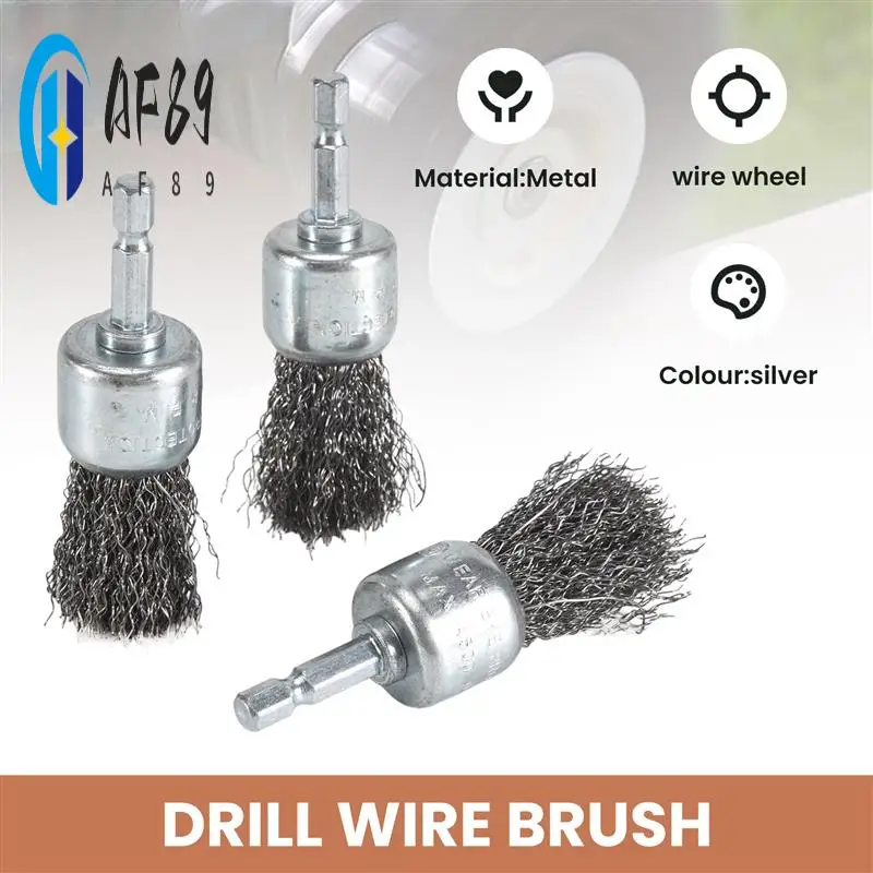 

AF89-9PC Coarse Crimped Wire Wheel Cup Pen Brush Set For Drill,Carbon Steel Wire Brush With Hex Shank For Removing Paint