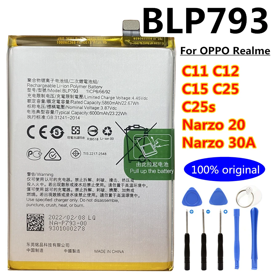 Original Battery for OPPO Realme 3 3i 5 5i 7i C2s C3 C3i C11 C15 6i 6 6s X X2 XT X3 X7 7 Pro A7 A7X F3 F5 F9 AX7 A5 A73 A53 2020