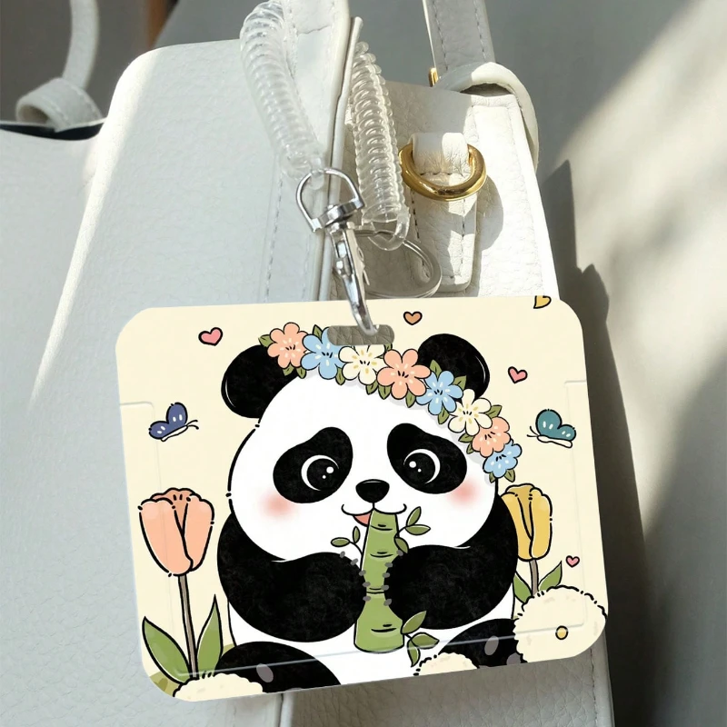 1pc Horizontal Version Card Holder Cute Panda for ID Card Holder Wallets Purse Business Credit Card Protector Cover Bags