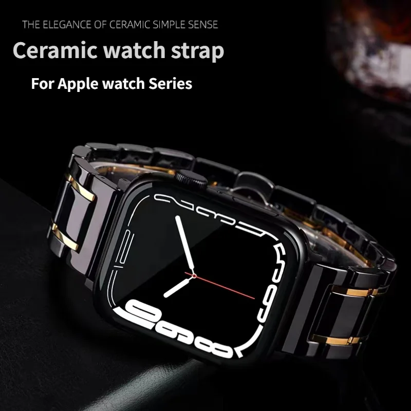 

Ceramic watch strap For Apple watch Ultra 49mm 8 7 45mm 41mm High end replacement wristband For iwatch 6 5 4 3 SE 44mm 40nn 42mm