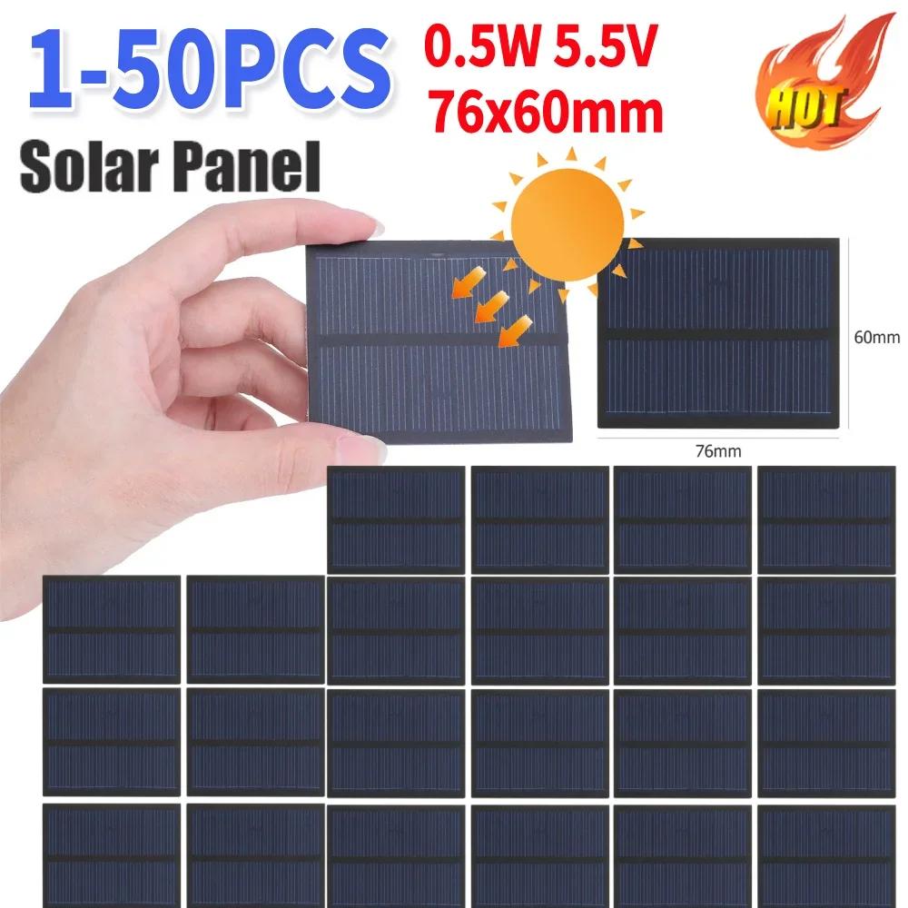 0.5W 5.5V Solar Battery Charger PET Laminate 76x60mm Polysilicon Solar Panel Solar Cell Battery Charger for Electrical Appliance