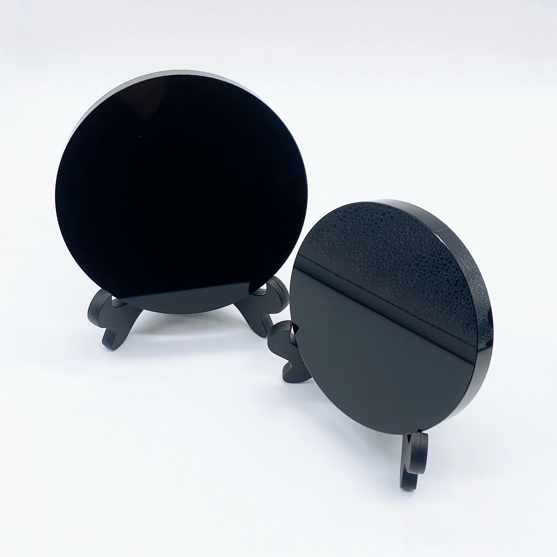 

Natural Black Obsidian Circle Disk Round Plate Scrying Mirror Crystal Quartz Magic Witchcraft Stone Healing Home Office Decor