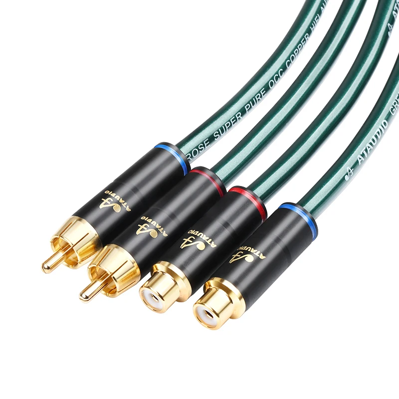 

One Pair HiFi Audio Cable RCA Male to RCA Female cable for TV AMP Audio PA Speaker Subwoofer 2 RCA Cable