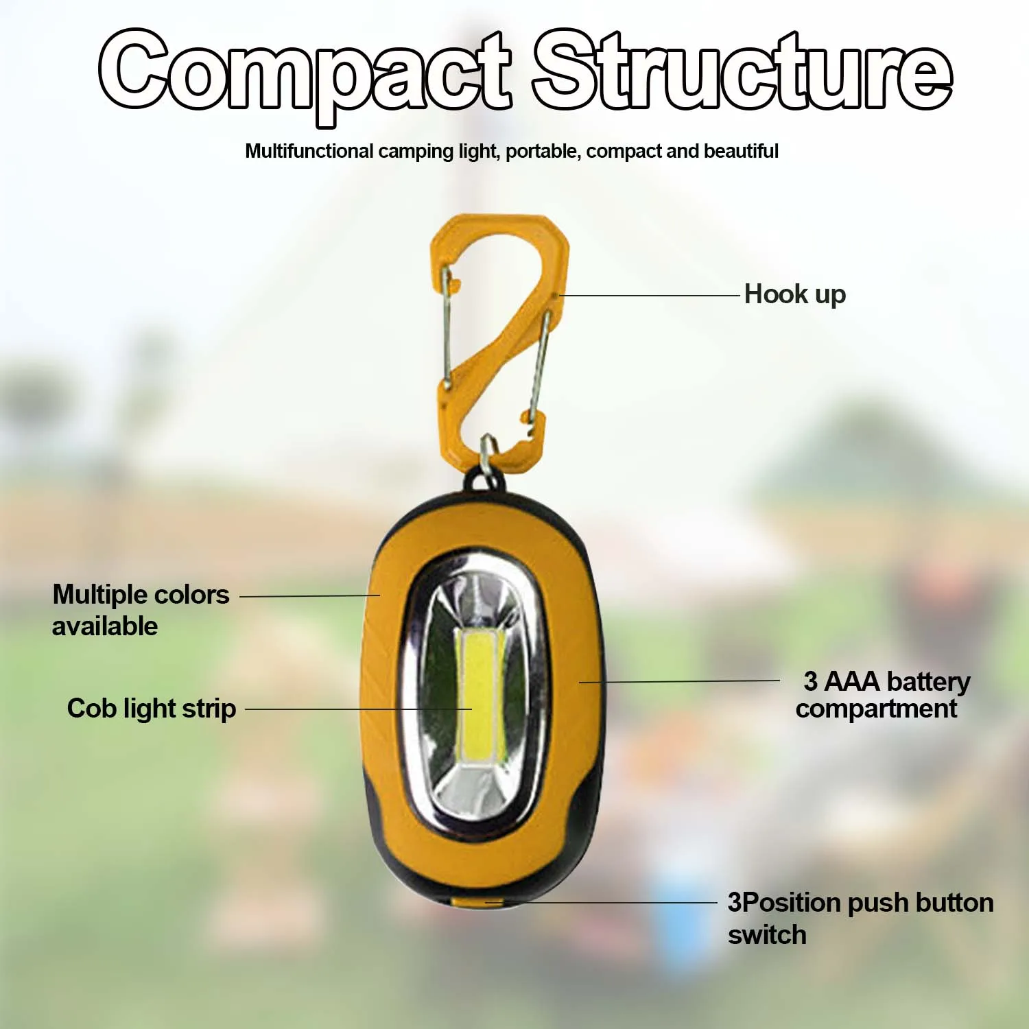 Outdoor-Camping Fahrrad Licht Schlüssel anhänger Licht Cob Anti-Kollision Wandern Nacht Mini-Signal blinkende Warn lampe Blitz laterne