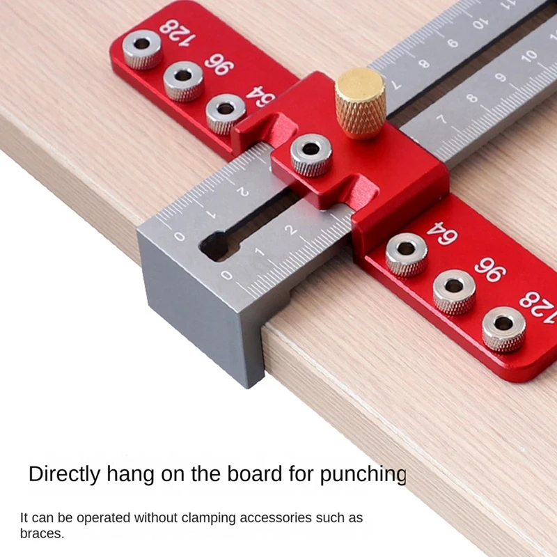 Juego de localizador de perforación de aleación de aluminio, cofre de cajones, manija de puerta, herramienta auxiliar de instalación, mango de carpintería, perforador duradero