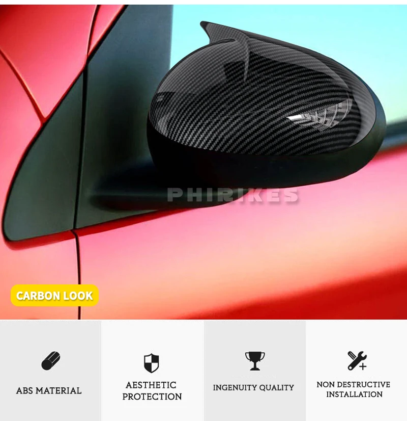 Rückspiegelabdeckungen für Peugeot 107 Toyota Aygo 107CC Citroen C1 2005 2006 2007 2008 2009 2010 2011 2012 2013 2014. – Detail 2