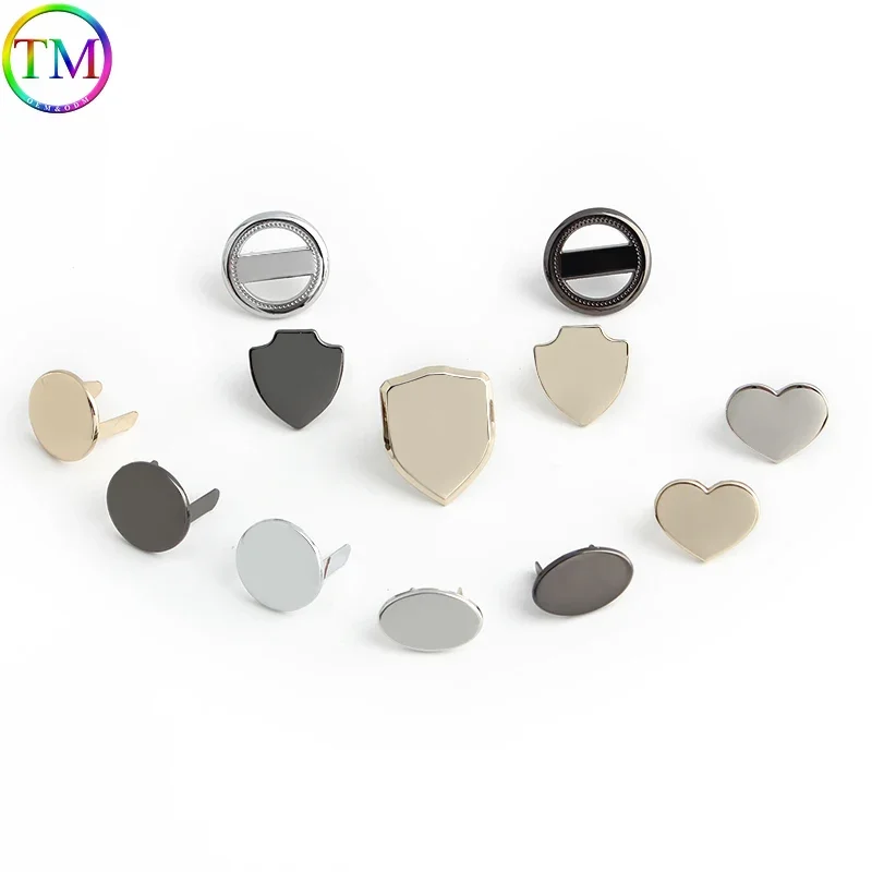 10/50/100PCS Animal Style Heart-shaped Metal Labels Tag Hand Made Logo For DIY  Decorative Mark Labels Garment  Luggage Bags