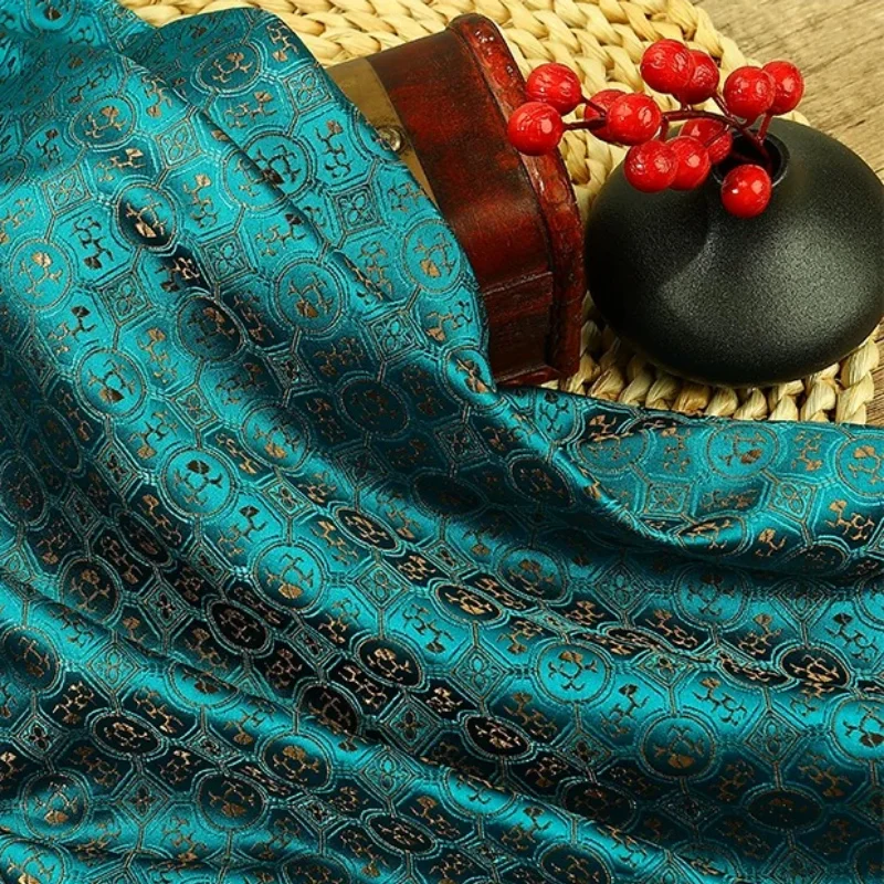 Song Brocade Jacquard Satin Fabric Hanfu Qipao Curtain Tablecloth Chinese Style Handmade Sewing DIY Home Craft Material Apparel