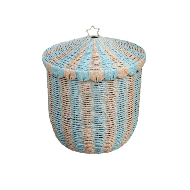 

Rattan storage basket with lid, storage basket under bedroom bed, storage basket