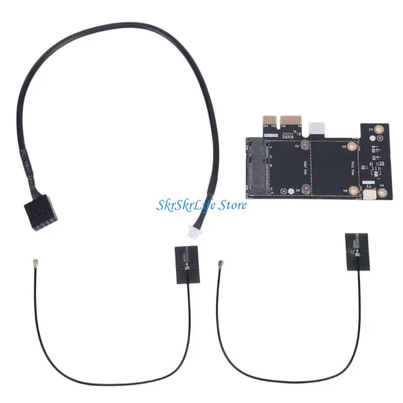 E65E Mini PCIE To PCIE Adapter Metal Body Thin 2Mm For Internal Space Saving