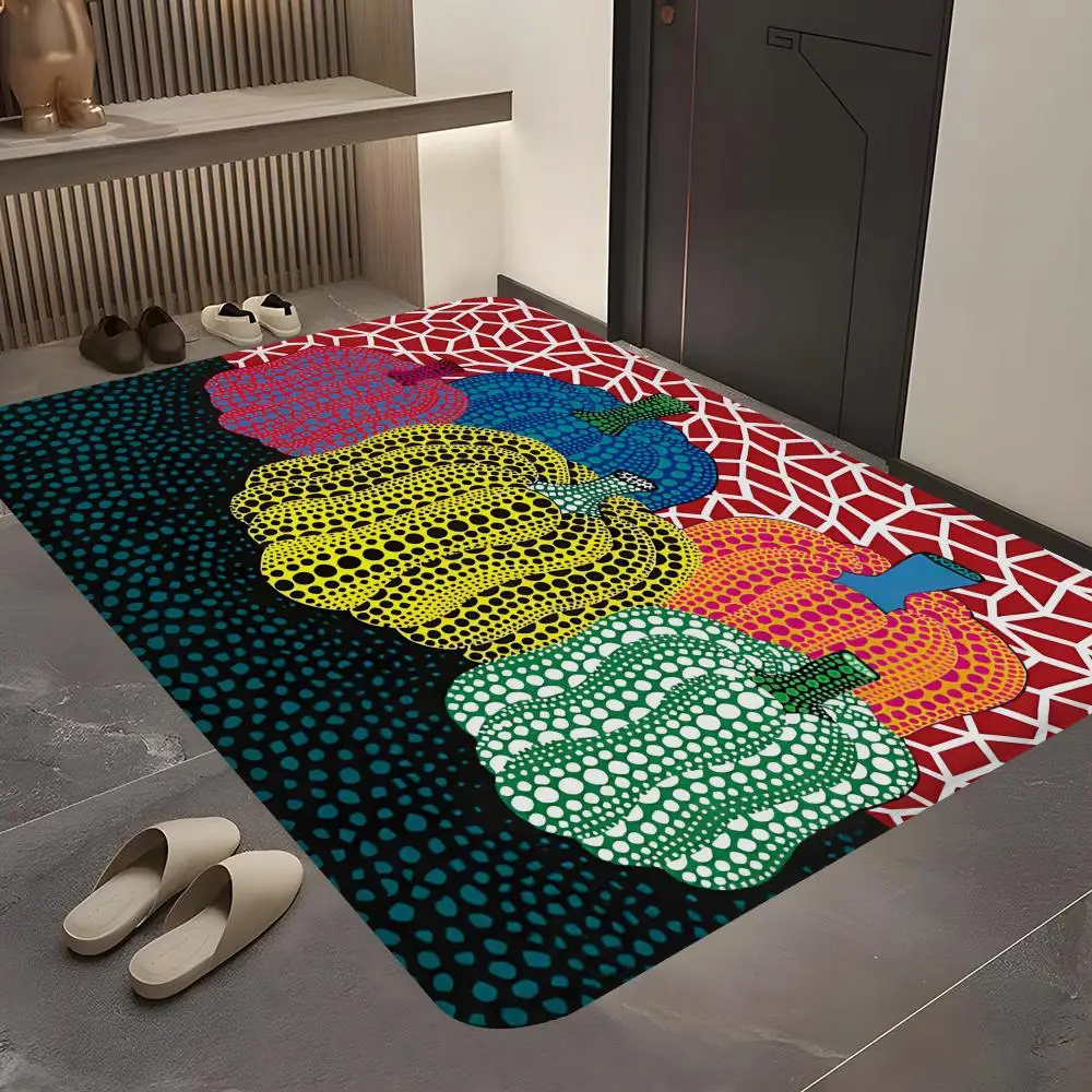 Yellow Dots Yayoi Kusama Floor Mat Bathroom Mat Kids Room Bedroom Decoration Balcony Anti-Slip Doormat Living Room Welcome Rug