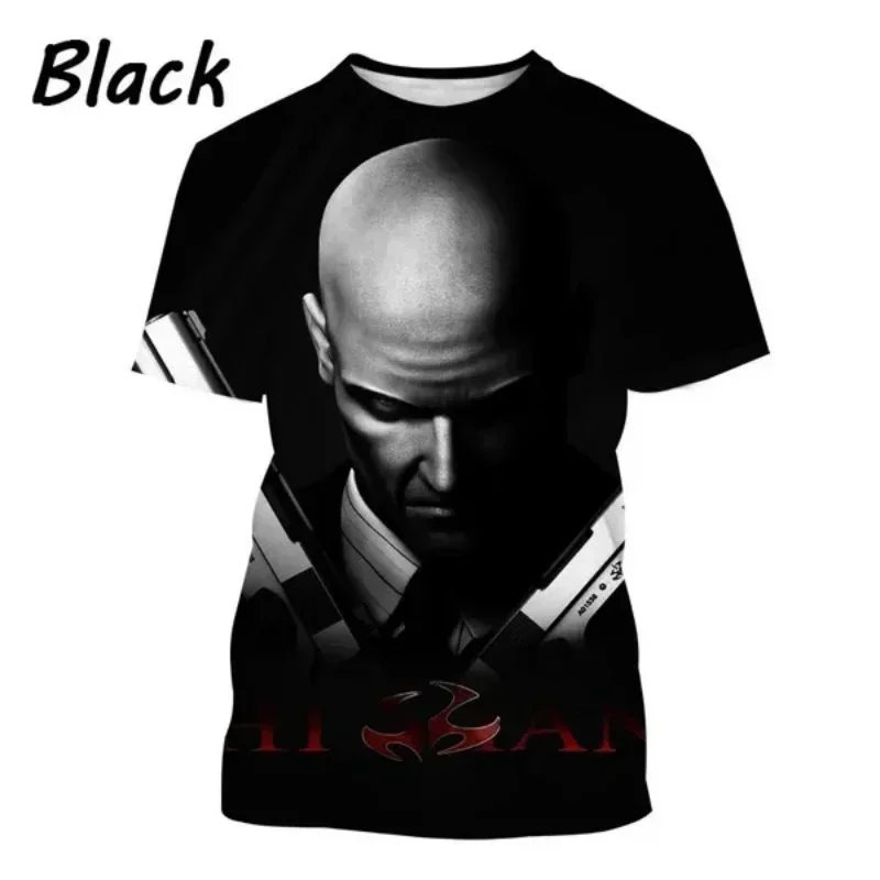 Fashion Men Clothing New Game Hitman 3D Print T-shirt Personality Unisex Oversized T Shirt Hip-hop Harajuku Street Tops Tees