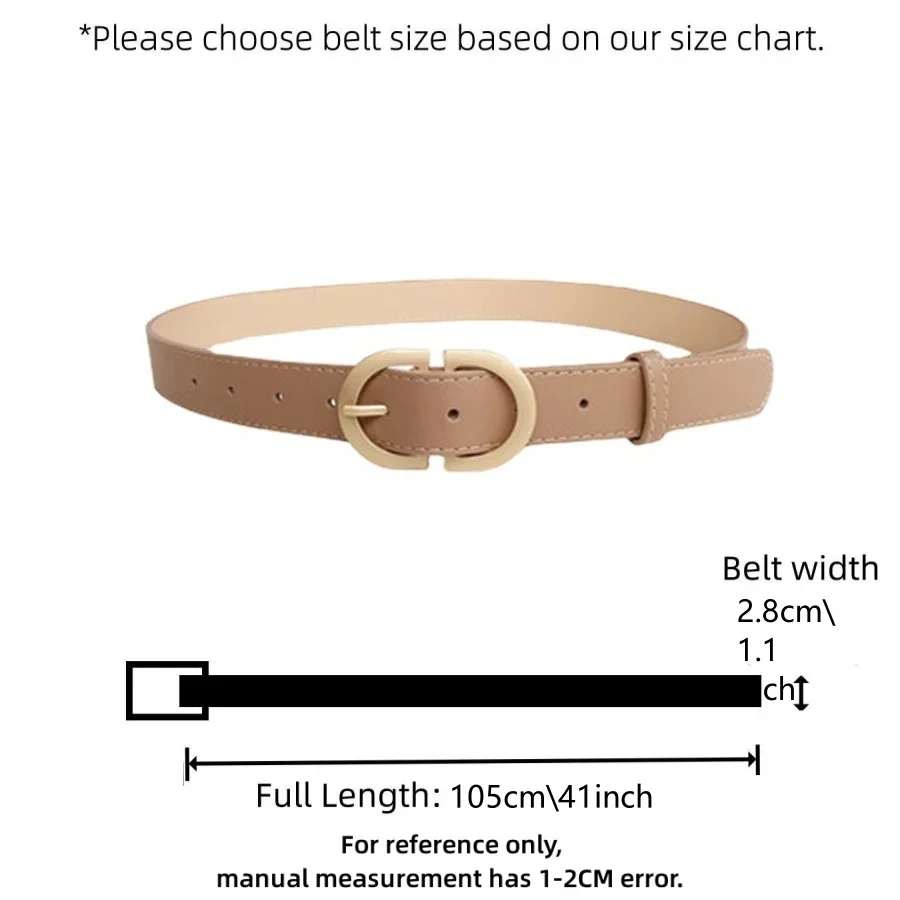 1pc Women\'s belt fashion trend alloy needle buckle shape simple PU leather decorative waistband students daily casual wear