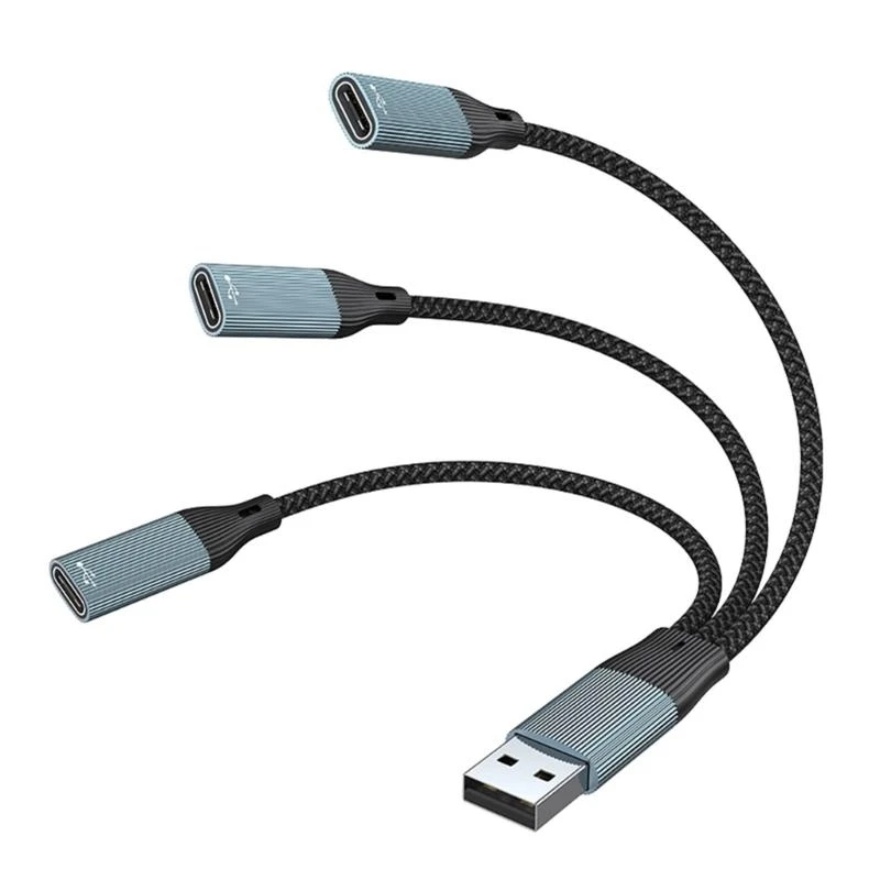 

Q22A USB-разветвитель Y-кабель USB-папа на 2/3 гнезда типа C Преобразователь нескольких USB-портов Кабель-расширитель