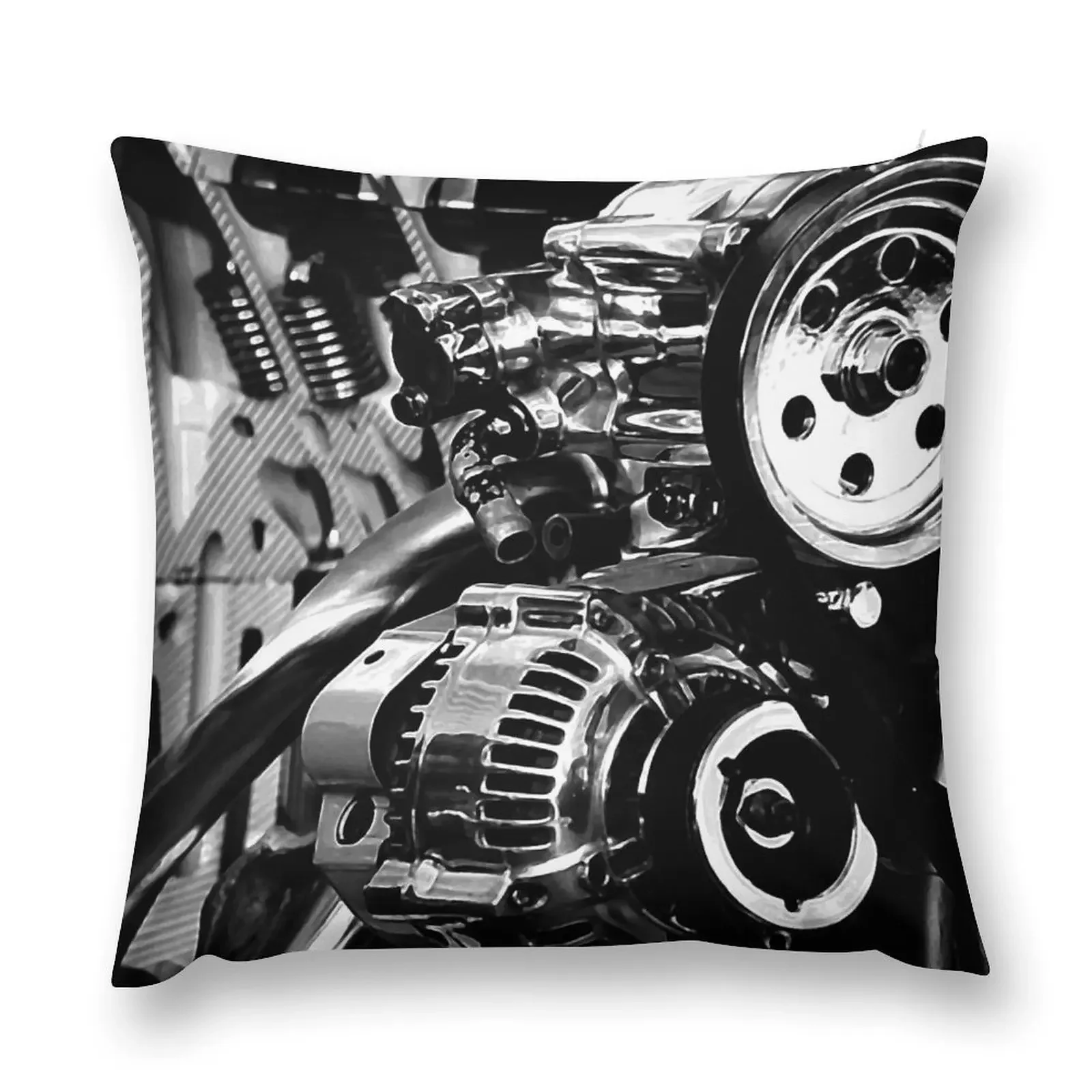 Metal Engine Realistic Painting Wallpaper Design Throw Pillow Elastic Cover For Sofa Pillows Aesthetic Sofas Covers pillow