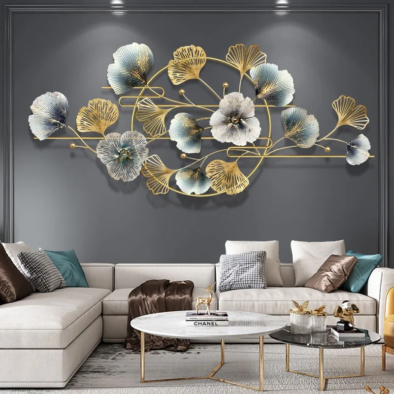 

Living Room Large Wall Decoration Ginkgo Leaf Hanging Decoration Bedroom Sofa Background Wall Decoration Decorative Wall Pendant