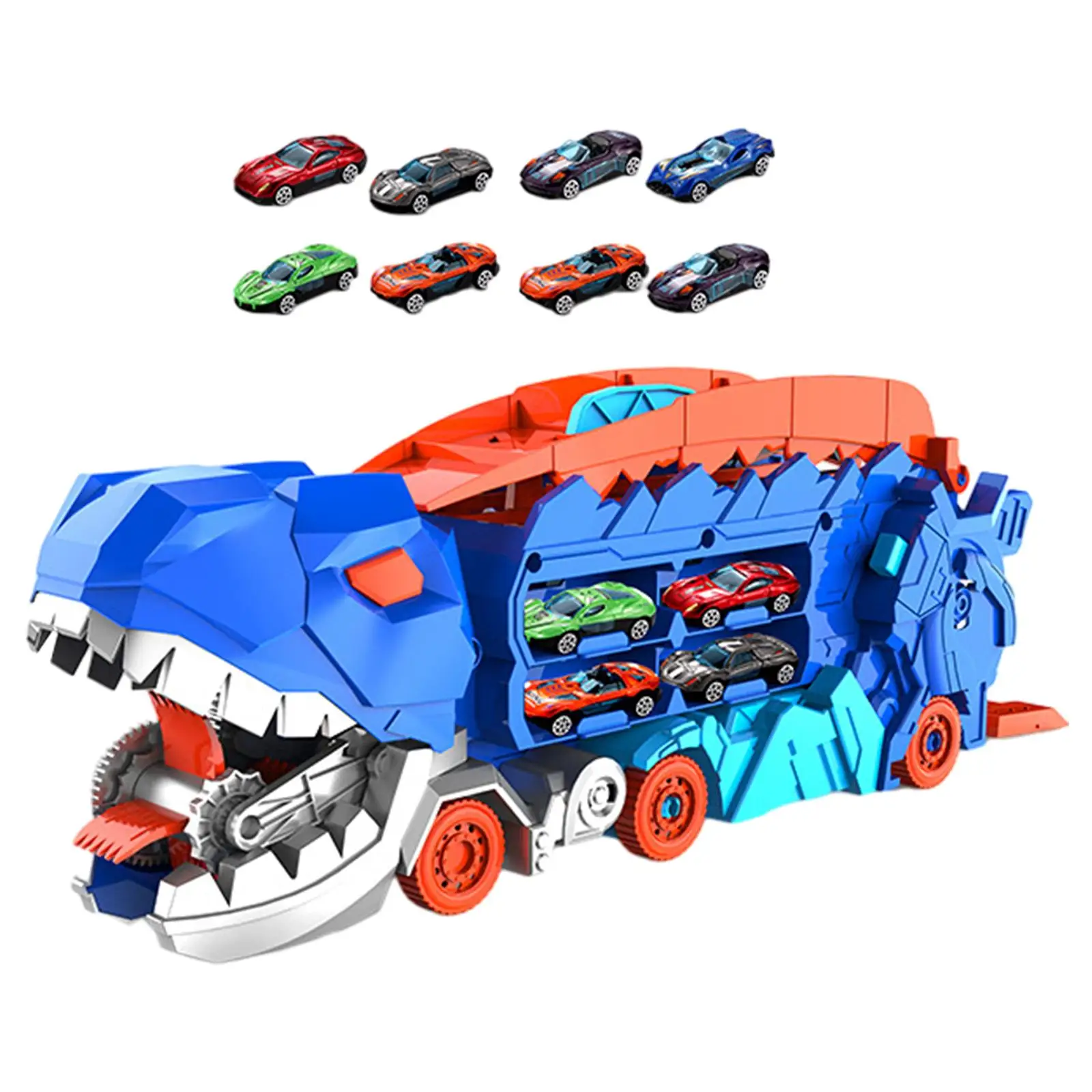 Dinosaur Truck Eating Cars Toy Multi Layer Track Funny Dino Car Vehicles for Preschool Boys Girls Babies Kindergarten Gift Toys