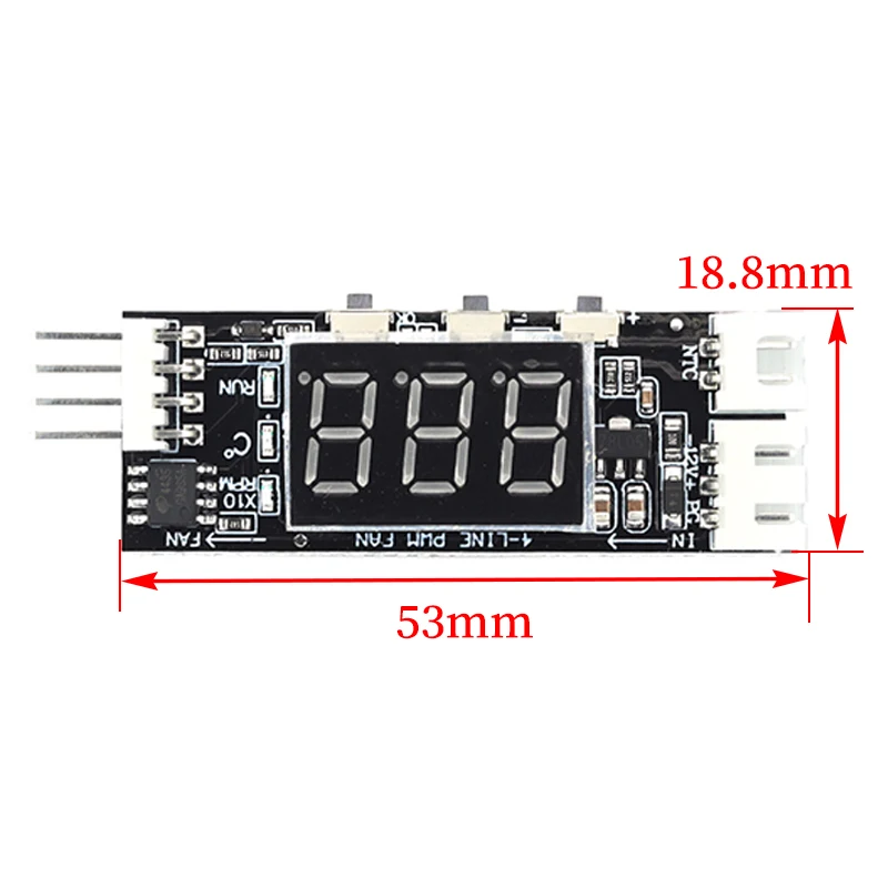 12V 3A 4 Wire Fan PWM Speed Thermostat Controller Digital RPM Temperature Display Reduce Fan Noise Support Fan Shutdown