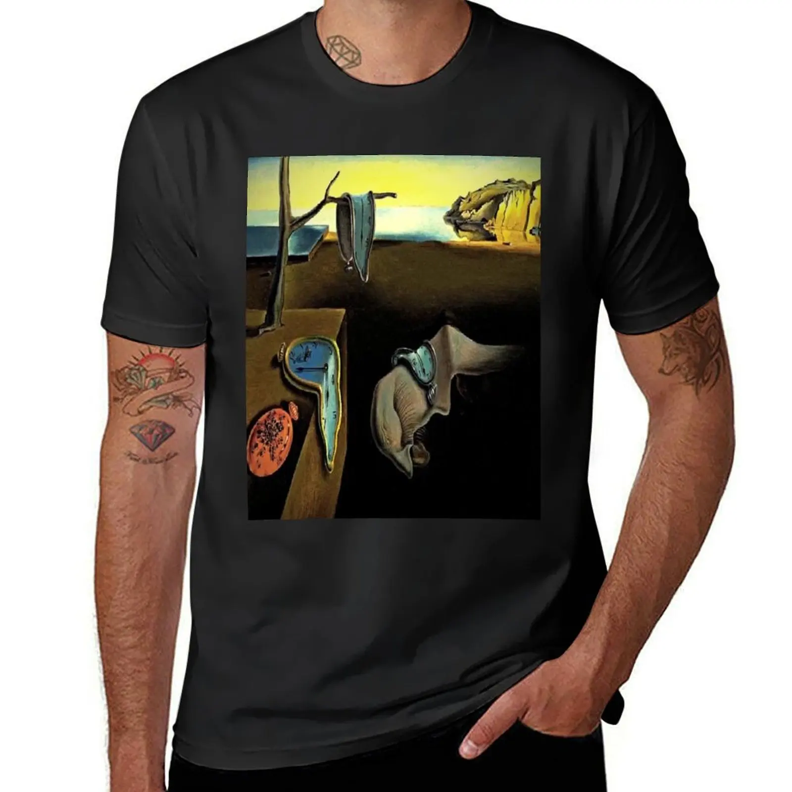 The Persistence of Memory by Salvador Dali T-Shirt plus sizes korean fashion mens cotton t shirts