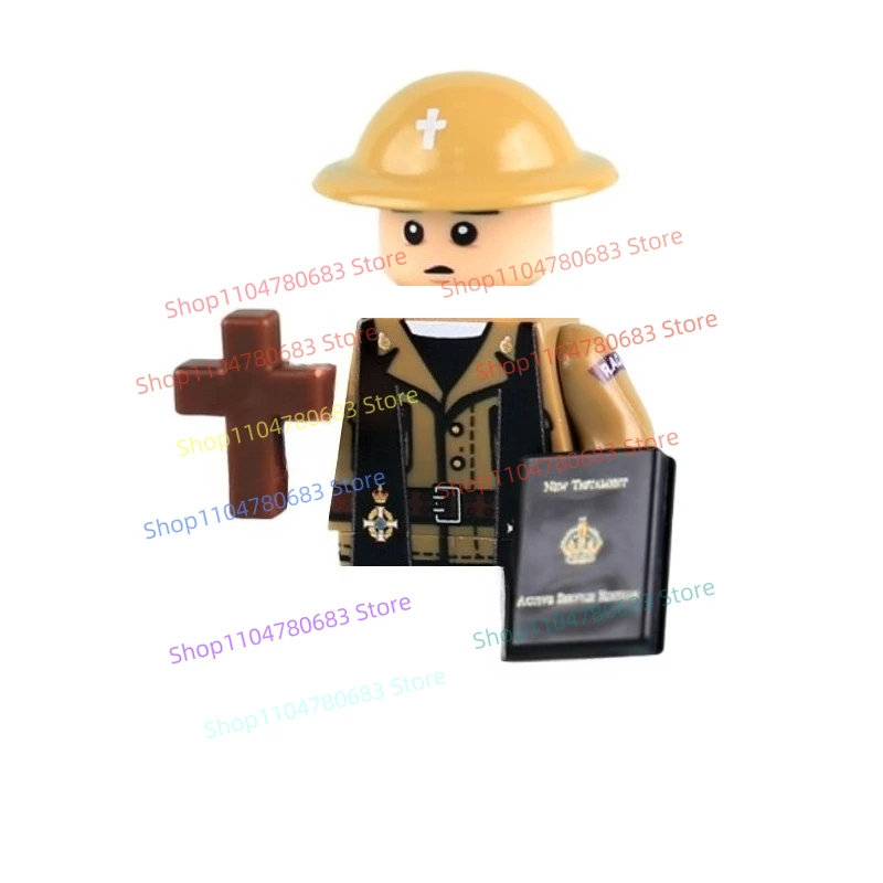 MOC New Military Building Block Doll Mini Doll World War II Priest Soldier Toy Gift Ornaments Collection