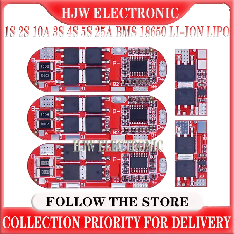 Bms 1s 2s 10a 3s 4s 5s 25a Bms 18650 Li-ion Lipo Lithium Battery Protection Circuit Board Module Pcb Pcm 18650 Lipo Bms Charger