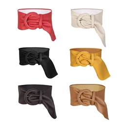 Cinturón corsé cuero sintético para mujer, vestidos, abrigo, vestido, cinturón decorativo, cinturón con sello cintura,