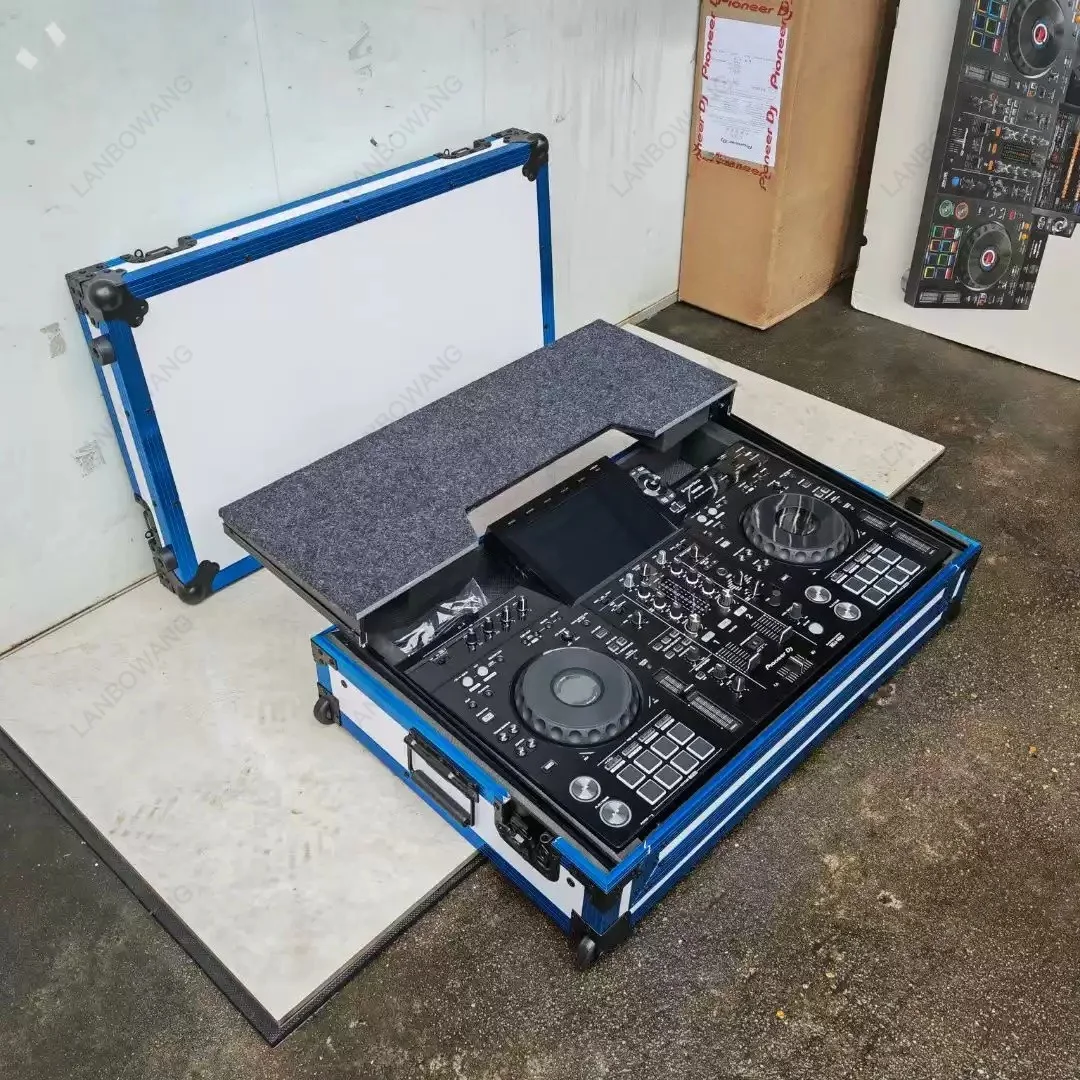 Black DJ Flight Case DDJ-FLX10 with Laptop Platform & Wheels Flight Case