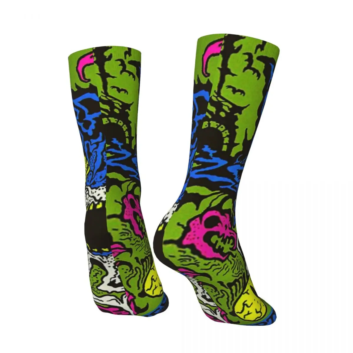 Funny Crazy Compression Sock for Men Lizard Wizard Hip Hop Harajuku Gizzard King and Lizard Happy Seamless Boys Crew Sock