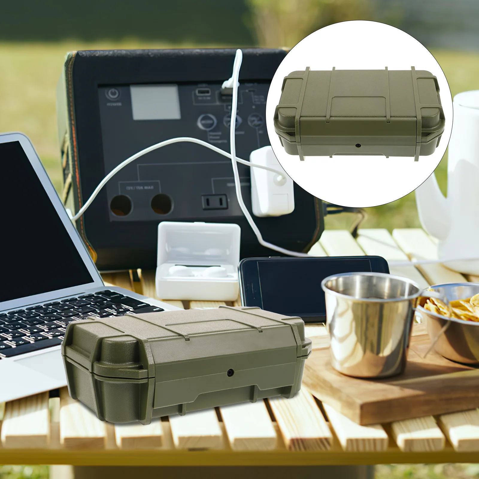 

Dual Layer Waterproof Case Shockproof Sealed Gear Box For Outdoor Survival Camping Fishing Hiking Activities Durable Hard