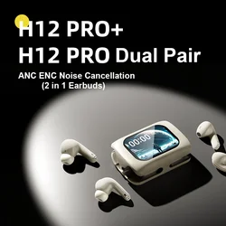 Full-Color Touchscreen ANC-oortelefoon 500mAh ENC Ruisonderdrukking Draadloos Bluetooth 5.4 Dual Pair In Ear Half-in-ear-oordopjes