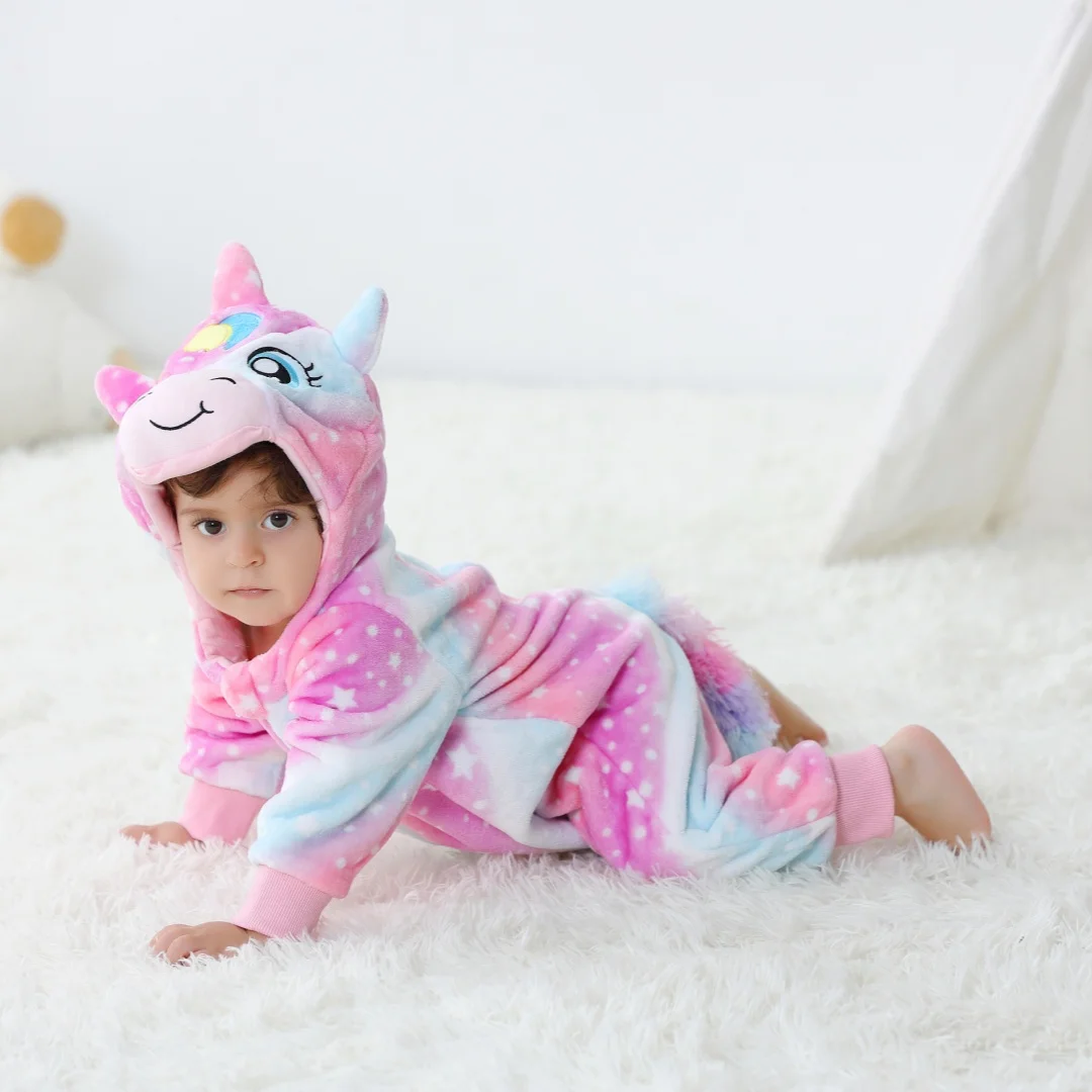 Mameluco unisex para bebé recién nacido unicornio viñetas de animales Onesies pijamas Anime Cosplay disfraces para niños niñas Navidad Halloween