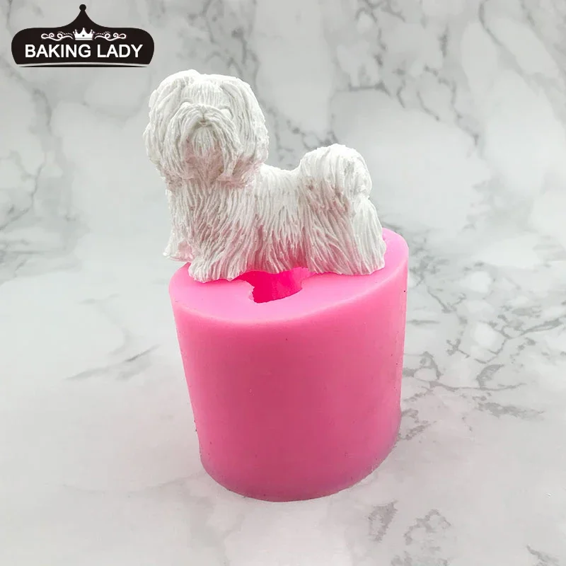 

DIY 3D Dog Lion Candy Food Standard Liquid Silicone Mold Cake Decoration Tool cartoon animal plaster ornament mold