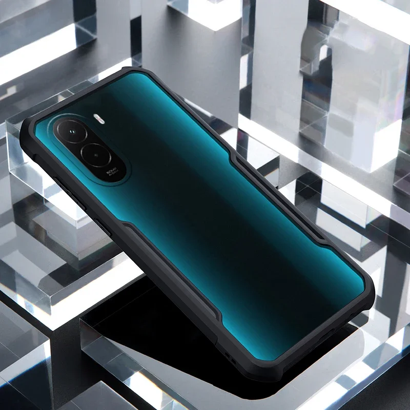 

Phone Case For Xiaomi Poco M7 Pro F7 Airbags Shockproof Shell Protect Frosted Transparent Back Cover For Xiaomi Poco M7 Pro F7