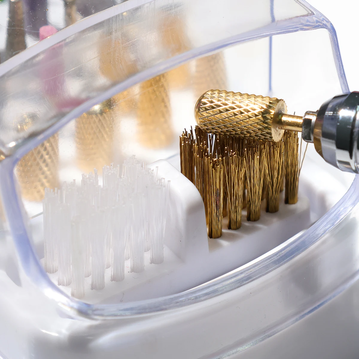 2in1 Nail Drill Bits Storage Box 30 Holes Nail Art Drill Storage Box Grinding Polish Head Bit Holder Display Organizer Dustproof