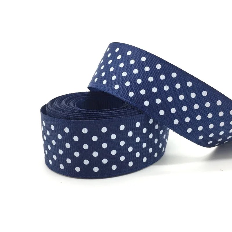 5 Yards 10 15 25mm Ribbon Wedding Decoration Printing Dots Grosgrain Ribbon Gift Wrapping Hair Bows DIY Christmas Ribbon