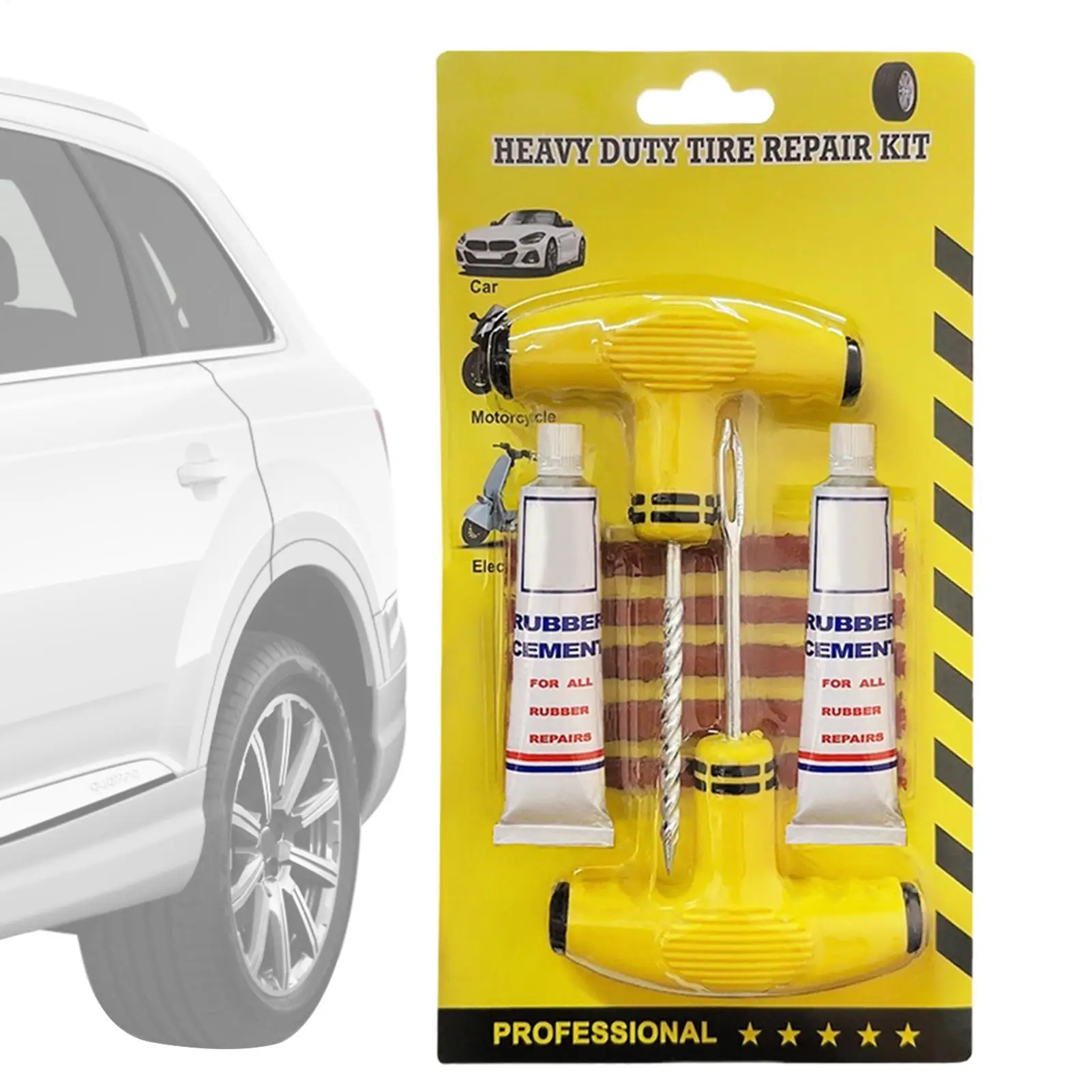 

Car Tire Repair Tool Set Tire Quick Repairing Kit Tool Accessories For Motorcycle Truck ATV SUV Tractor Electric Vehicle Trailer