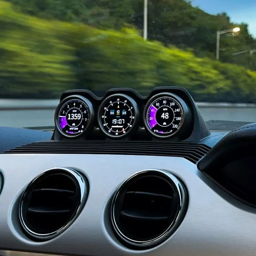 LCD Digital Gauges Speedometer For Ford Mustang 2015-2020 Performance Meter Boost G Power Meter, Air Outlet Part Virtual Cockpit