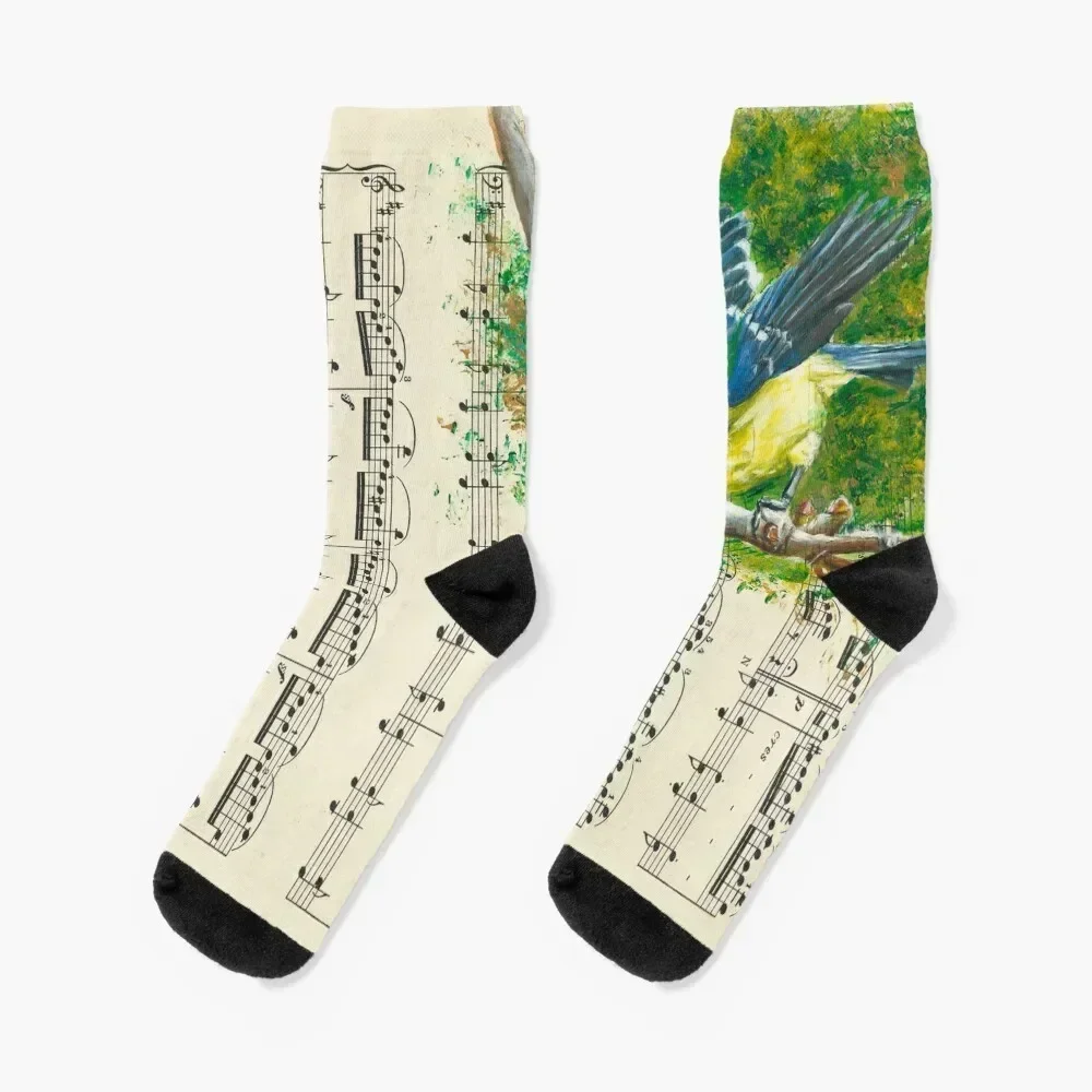 

Blue Tit Socks sports and leisure Antiskid soccer Running gym Socks Girl Men's