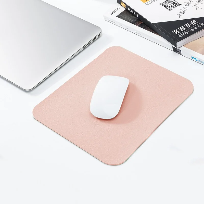 Petit tapis de souris antidérapant en PU, accessoire universel en cuir, résistant à l'eau, pour ordinateur portable et de bureau