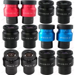 2PCS WF10X/22/23/24mm WF15X WF20X/12MM Wide Field Eyepiece For Binocular Trinocular Stereo Microscope 30MM Interface Size