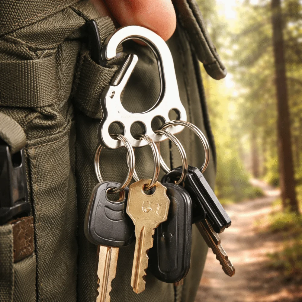Silver Color Key Ring Multi-Ring Easy Removal Key Ring Accessory Foot sole shape design Key Ring With Buckle Car Keys